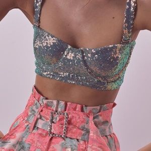 FOR LOVE & LEMONS SKIVVIES COSMO BRA TOP SZ M